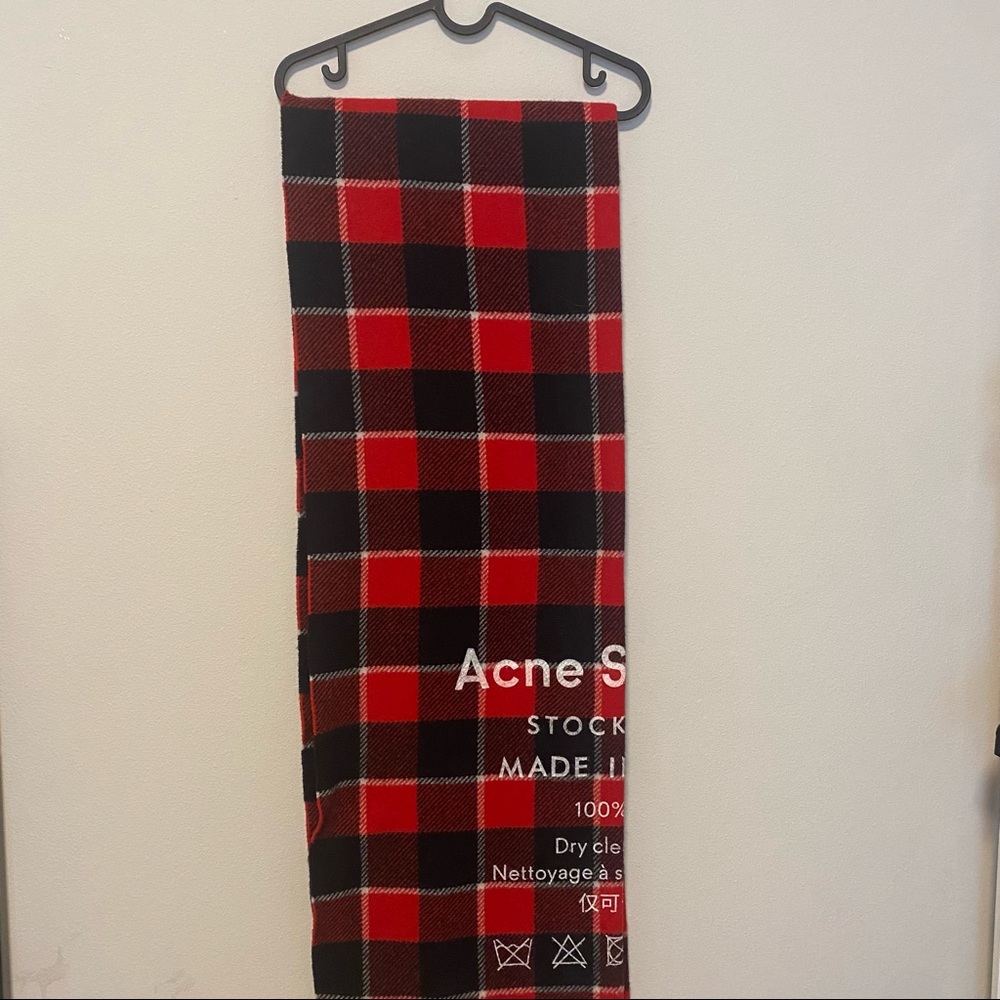 Acne Studio red and black scarf for Christmas!!!!!!